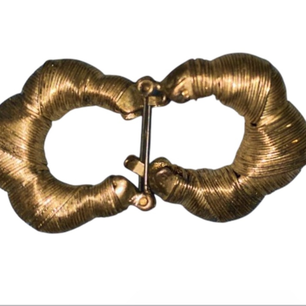 Gold-Tone Twisted Metal Brooch